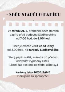- Sběr starého papíru -